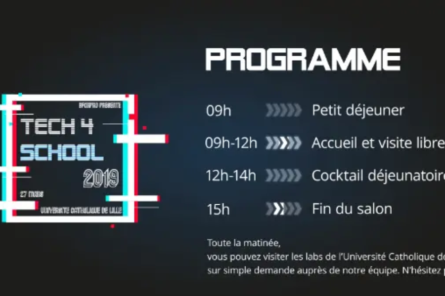 Schedule for the day at the Tech 4 School event by Jordan Vanderstraeten